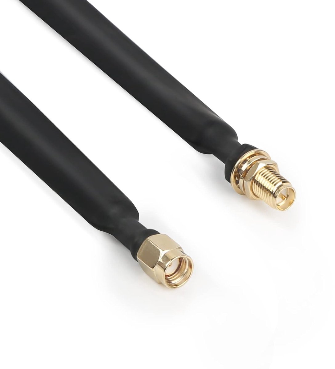 SnelShoppen - LoRa Flat Kabel RP-SMA Plug naar RP-SMA Bushing, Coaxiale Verlengadapter 40 cm voor LoRa WiFi LoRaWAN Antenne, Hotspot, HNT Miner