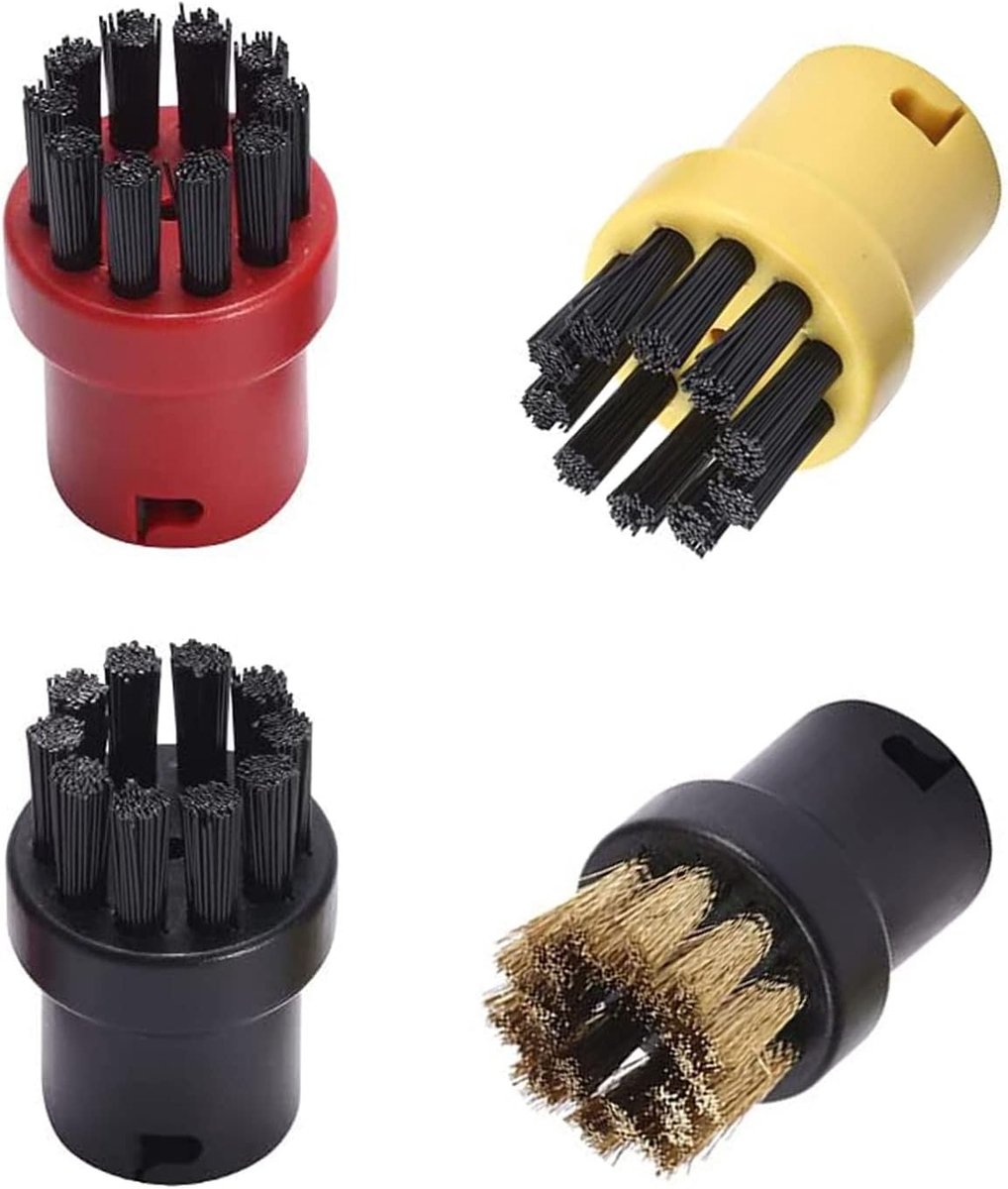 4 Pack Round Brushes for Steam Cleaner, Nylon + Brass Steam Cleaner Accessories SC1 SC2 SC3 SC4 - ShopVlot