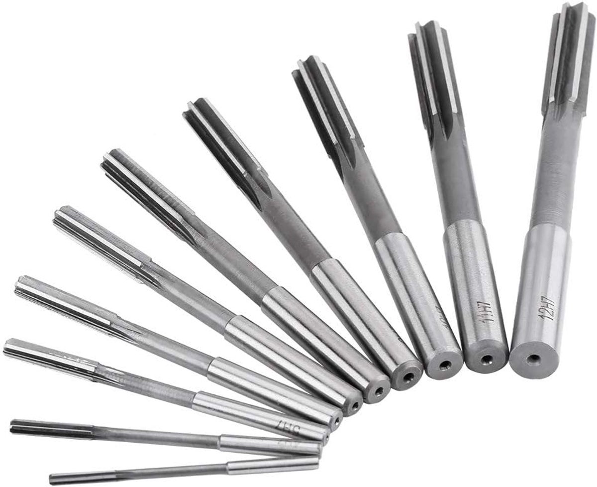 H7 10-Piece Machine Rooms High Speed Steel Machine Reamer with Straight Shaft for Stainless Steel Alloy Copper Metal - ShopVlot