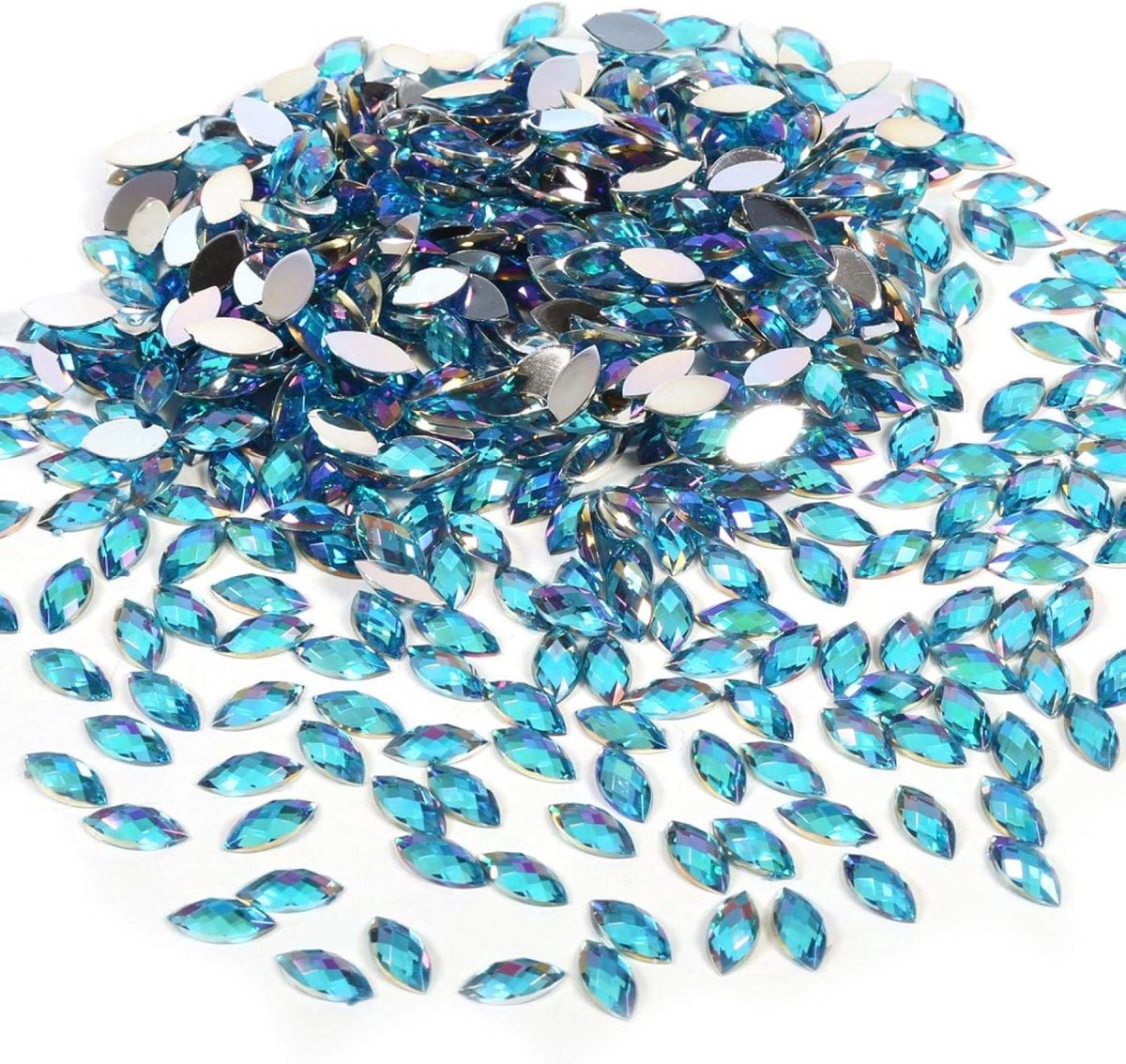SnelShoppen - 500 Stuks Acryl Strassstenen, Edelstenen Acryl Flatback Strassstenen Versieringen, voor DIY Creaties, Bruiloft Decoratie, 06 Meerblauw A