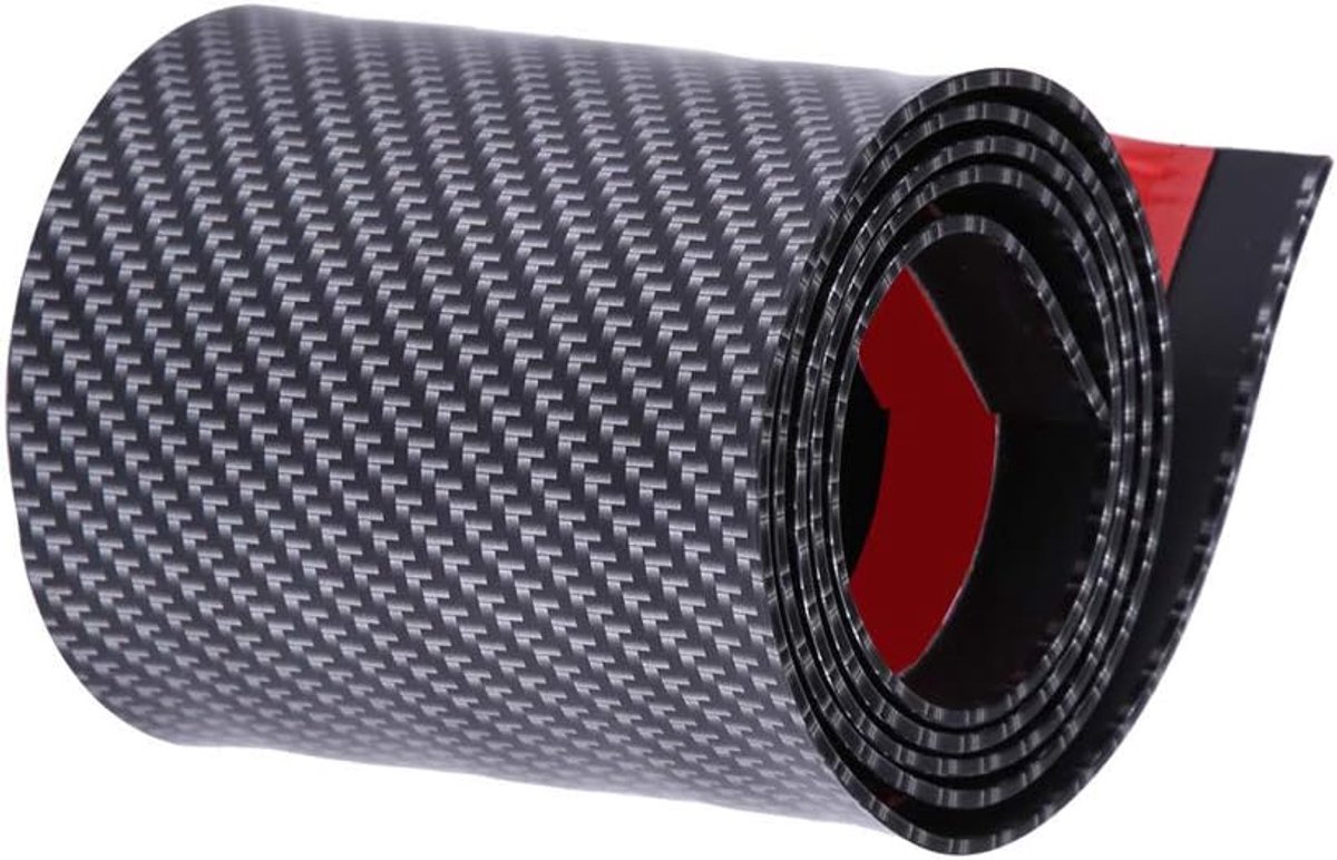 SnelShoppen - Carbon Fibre Adhesive Film Deurschotbescherming Rubber Fiber Styling 10 x 100 cm - Duurzaam Beschermfolie voor Auto, Truck, SUV, Draagba