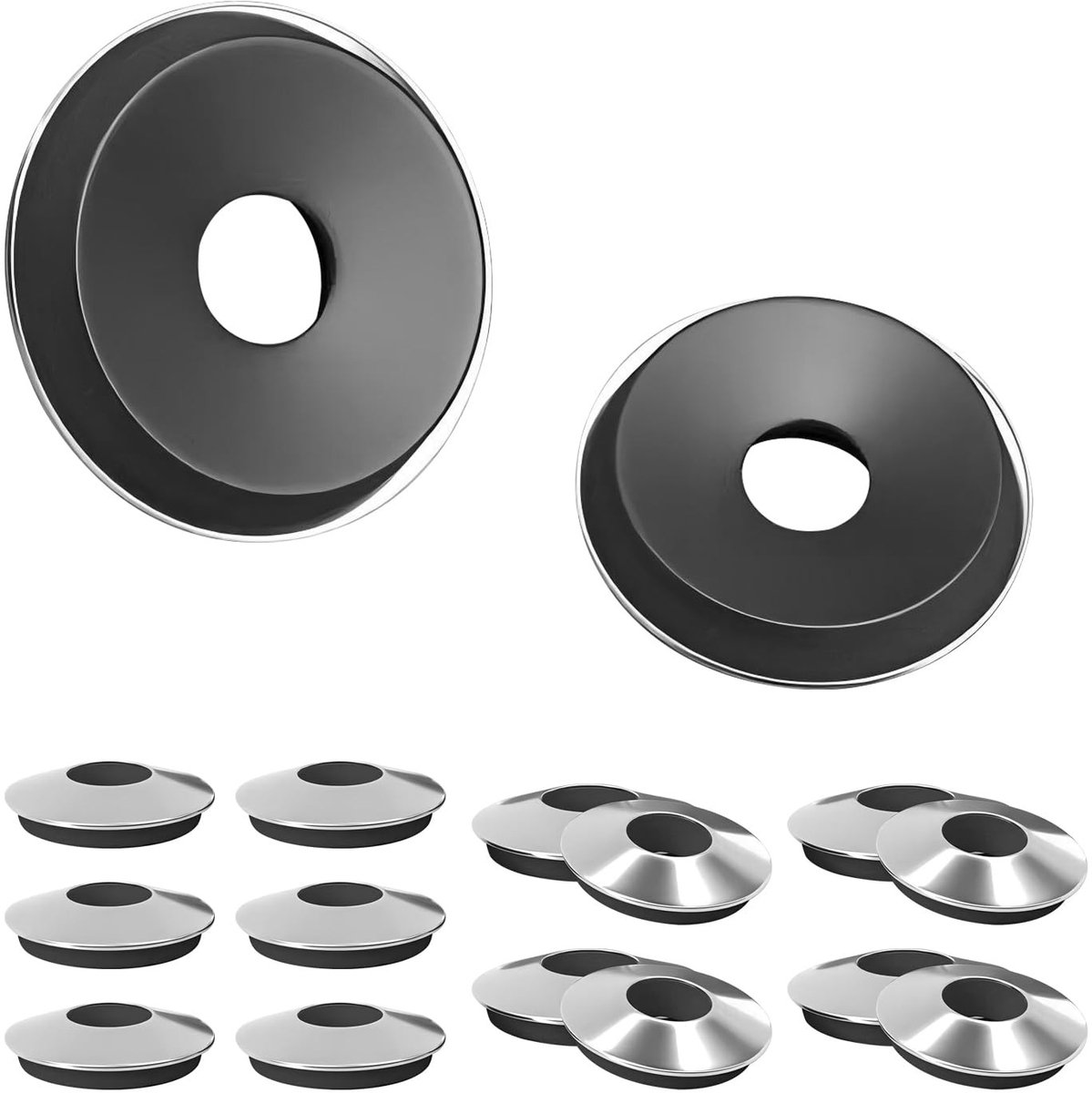Set van 20 EPDM afdichtringen, OD 19 mm, ID 5.5 mm, Dikte 2.5 mm, RVS onderleggers met neopreen afdichting voor schroeven en bevestigingsmaterialen