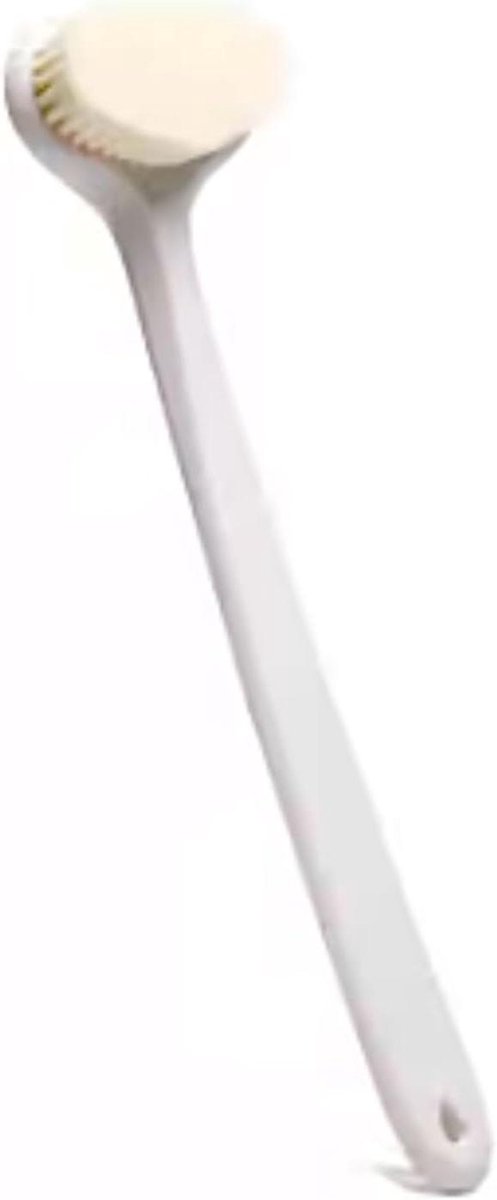 Doucheborstel Lange Handgreep - Badborstel Rugreiniger - Huid Reinigen - Gebogen Ergonomisch Design - 40 cm - Wit