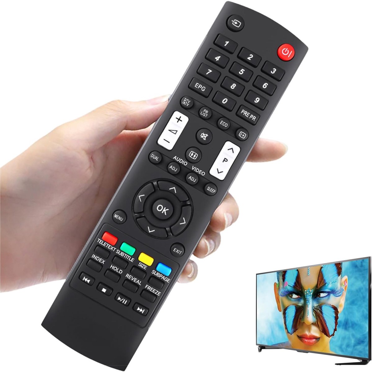 SnelShoppen - Afstandsbediening TV - Vervangende Afstandsbediening voor LCD TV - Gebruiksvriendelijk, Hoogwaardige ABS Materiaal, Draagbaar en Duurzaa