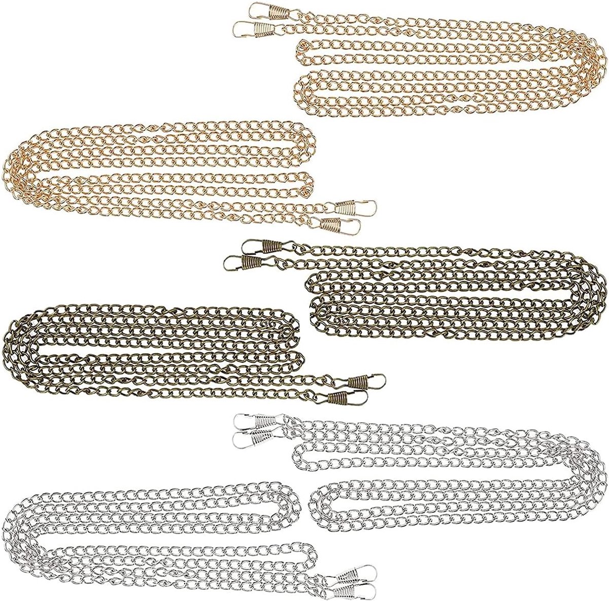 SnelShoppen - 6 Stuks Metalen Zak Ketting 120cm Handtas Schouderband Duurzaam Voor Vrouwen Handtas Crossbody Rugged Accessoires