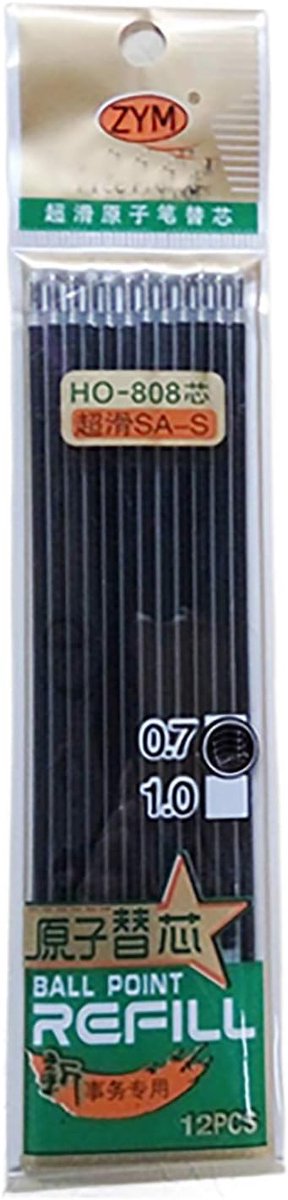 SnelShoppen - 12 Stuks 0.7mm Medium Punt Pennavullingen - Metalen Balpen Vullingen - Vervangingen voor Comfortabel en Soepel Schrijven