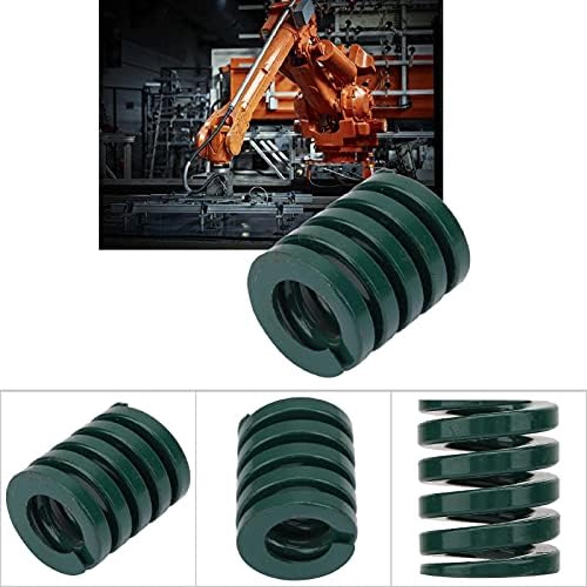 SnelShoppen - 2 Stuks OD 25mm ID 12.5mm Stempelveer Zware Belasting Huishoudelijke Mal Platte Draadveer Groen voor Kunststof Spuitmachines TH25*50mm
