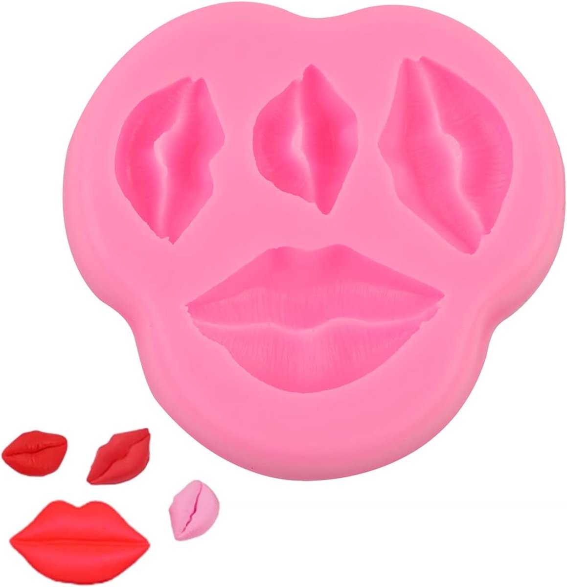 SnelShoppen - Silicone Baking Molds voor Homemade Cartoon Cake - Lippenvorm - Perfecte Bakvormen voor Feesten en Kinderfeestjes - Roze, Hoogwaardige V
