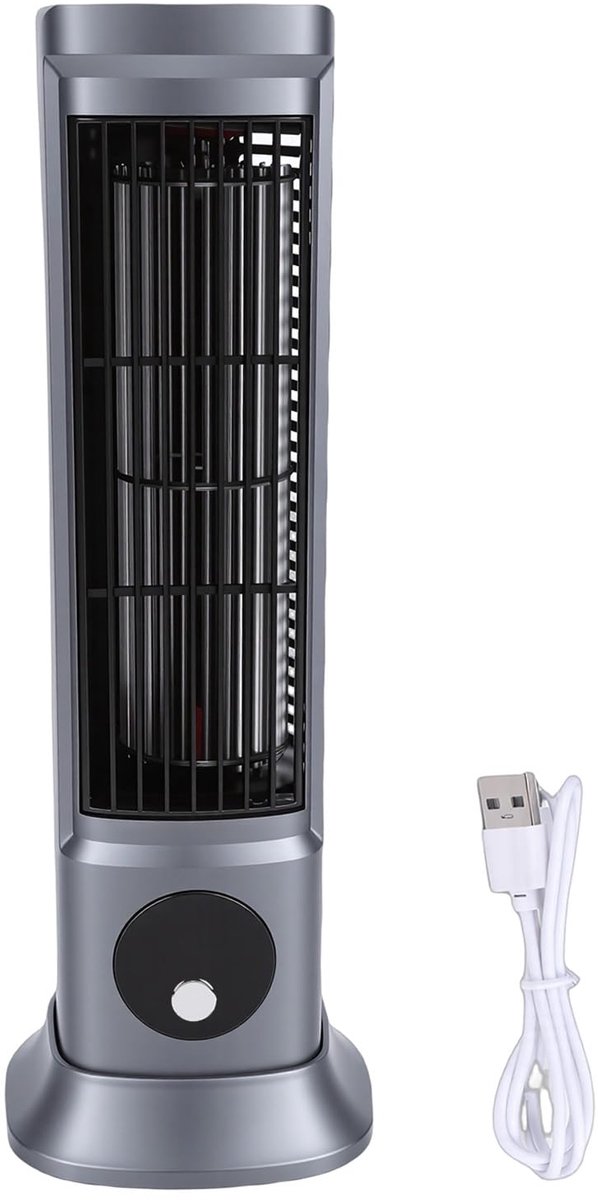 SnelShoppen - Bladloze Torenventilator voor Slaapkamer, Oplaadbare Stille Staande Ventilator met Dubbele Functie voor Thuisgebruik, Ideaal voor Warme