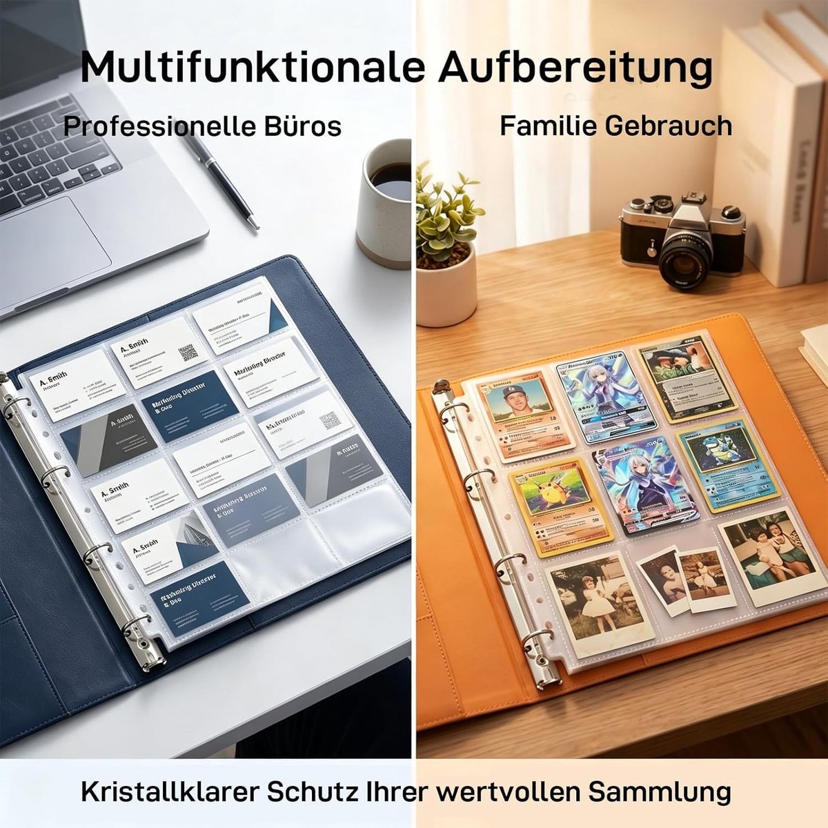 Transparante Beschermhoezen voor Ruilkaarten, 100 Stuks, Geschikt voor A4 Bestanden, Waterdicht en Scheurbestendig, Ideaal voor Speelkaarten, Creditcards en Foto's