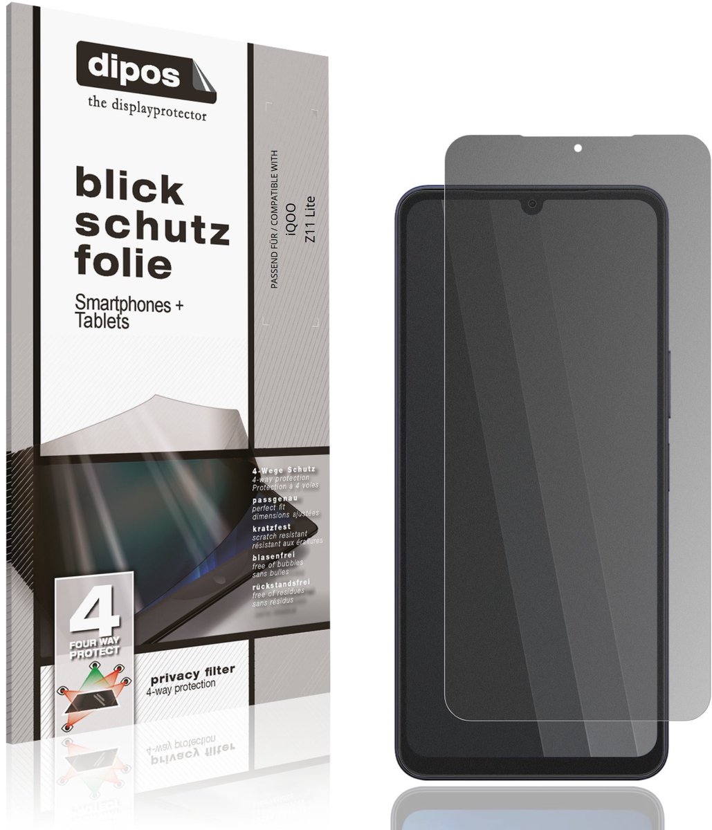 dipos – Matte Privacy Screenprotector geschikt voor iQOO Z11 Lite | Anti-Spy Beschermfolie