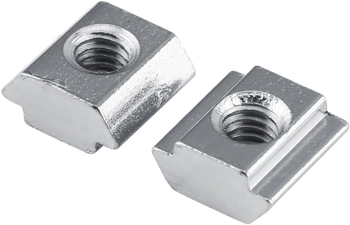 50pcs M4 T Nuts Sliding Carbon Steel Nickel Plated For Aluminum Profile EU20 Series Industrial Fastener - ShopVlot