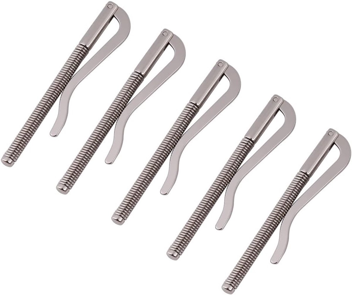 SnelShoppen - 5 Stuks Veerkrachtige Muntclips - Geldclip voor Man en Vrouw - Zilver - Gepresenteerd in Luxe Doos - 75mm - Ideaal voor Extra Ruimte en
