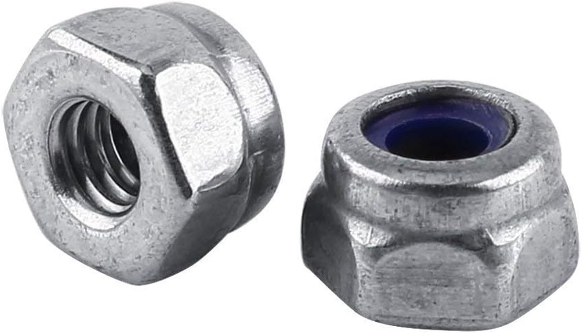 100Pcs M2 Hex Nuts Stainless Steel 304 Nylon Lock Nut Anti Loose Nuts Stainless Steel Self Locking Nuts for Bolts and - ShopVlot