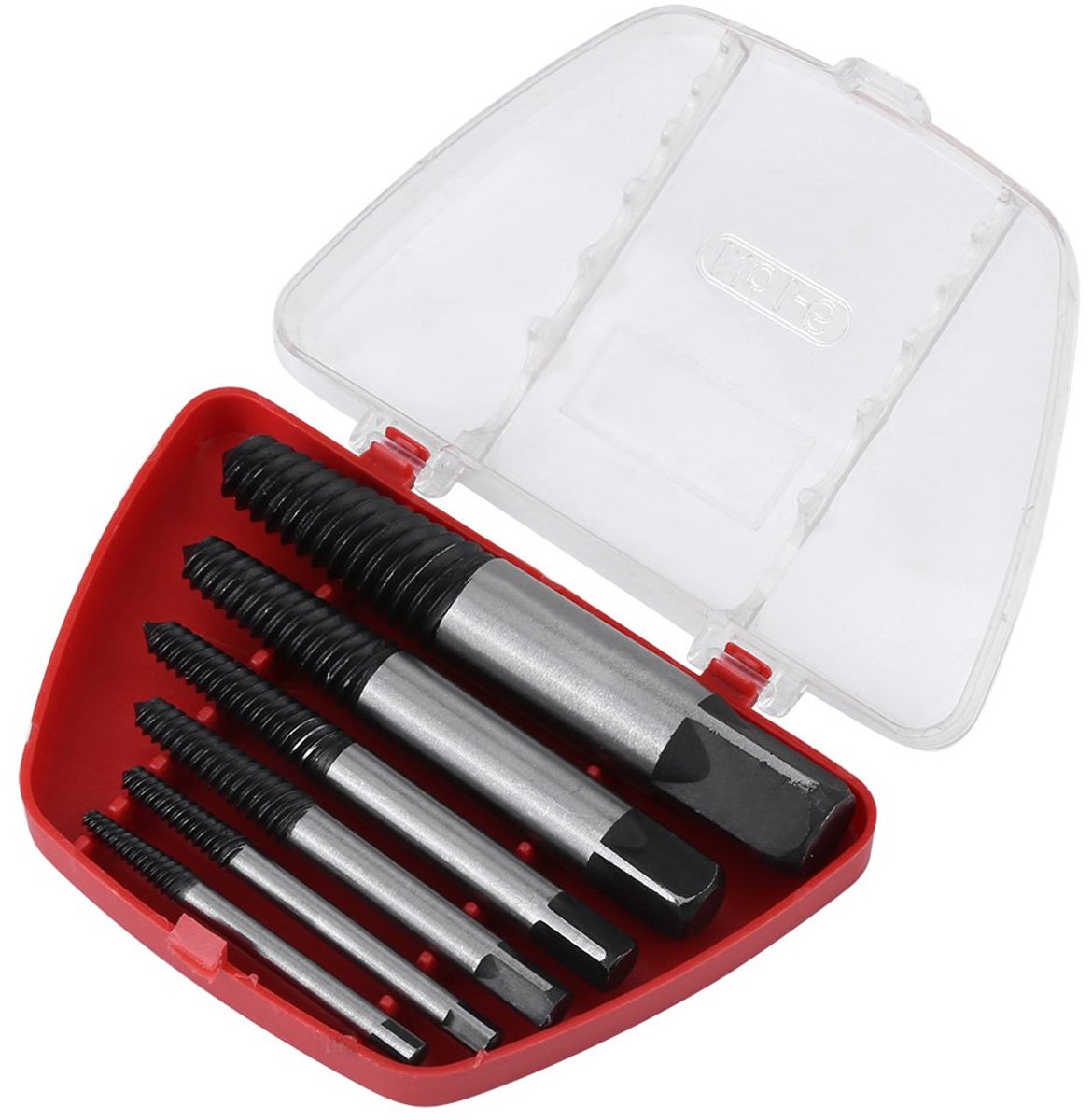 SnelShoppen - 6-delige HSS Schroef Extractor Set voor Beschadigde Schroeven en Bouten - 4mm tot 22mm - Inclusief Opbergtas