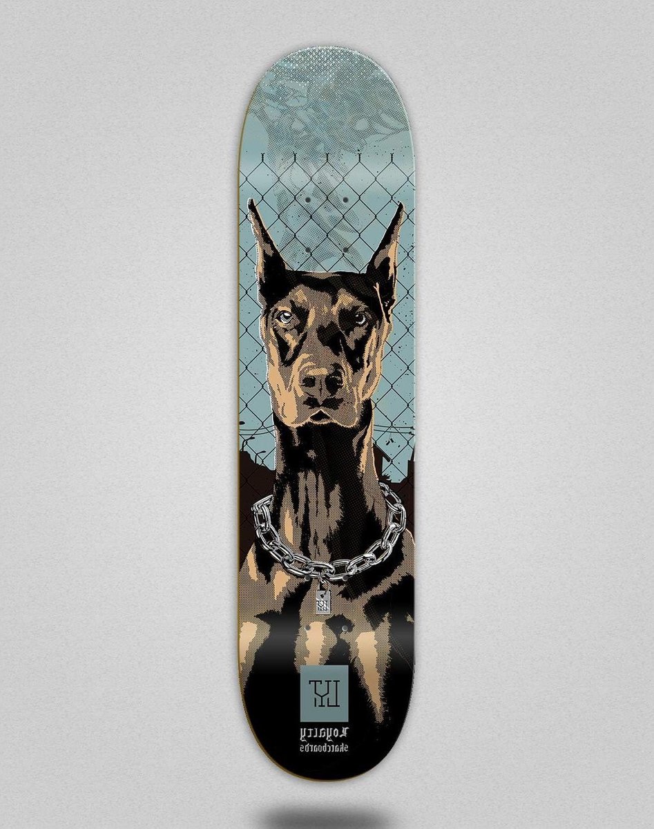 Skateboard Deck Deck Plank Skateboarden Loyalty Hond Design 8.125 inch Turkoois