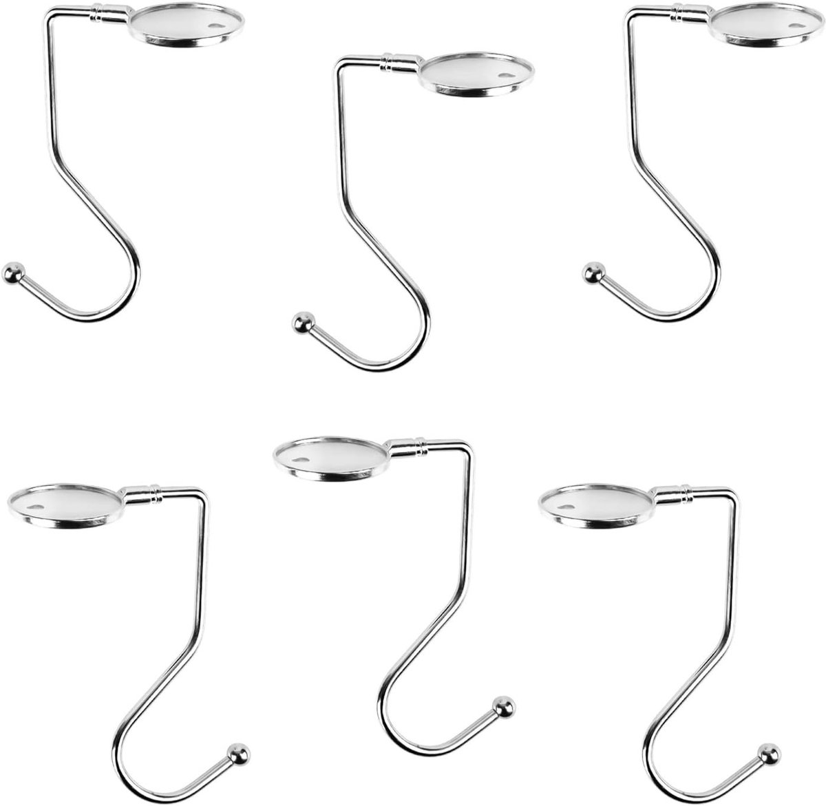 Handtas Hangers Set van 6 - Antislip Tafelhaak voor Handtassen en Tassen Organizer Accessoire