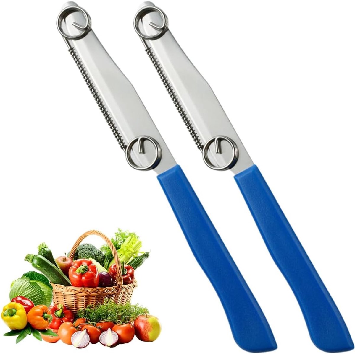 Set van 2 Snelle Snijknives voor Groenten en Fruit, 3-in-1 Multifunctioneel Schilmes, Ideaal voor Keuken en Bereiding