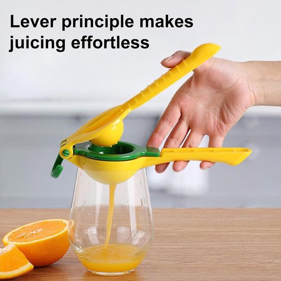 Citroenpers - Citrusknijper Sapmaker - Verse Drankjes Maken - Antislip Ergonomische Grip - 28 x 8.5 x 28 cm - Oranje — afbeelding 2