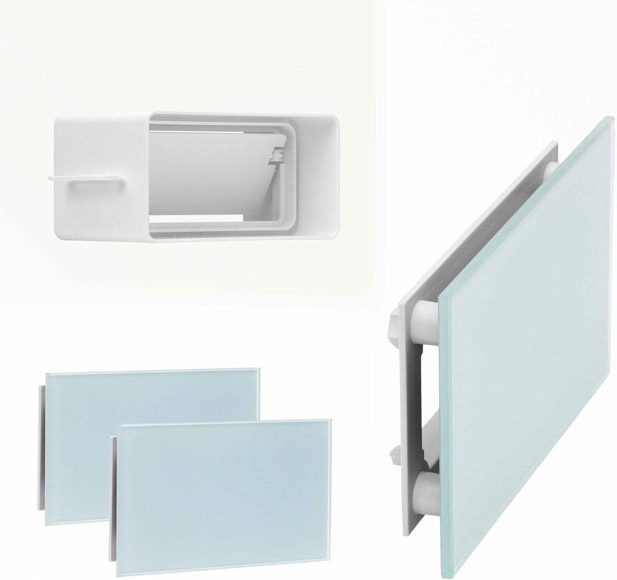 Ventilatierooster Set - Afdekplaatjes Roosters - Ventilatie Afwerken - Speciaal Ontwikkeld - 15x9 cm - Wit