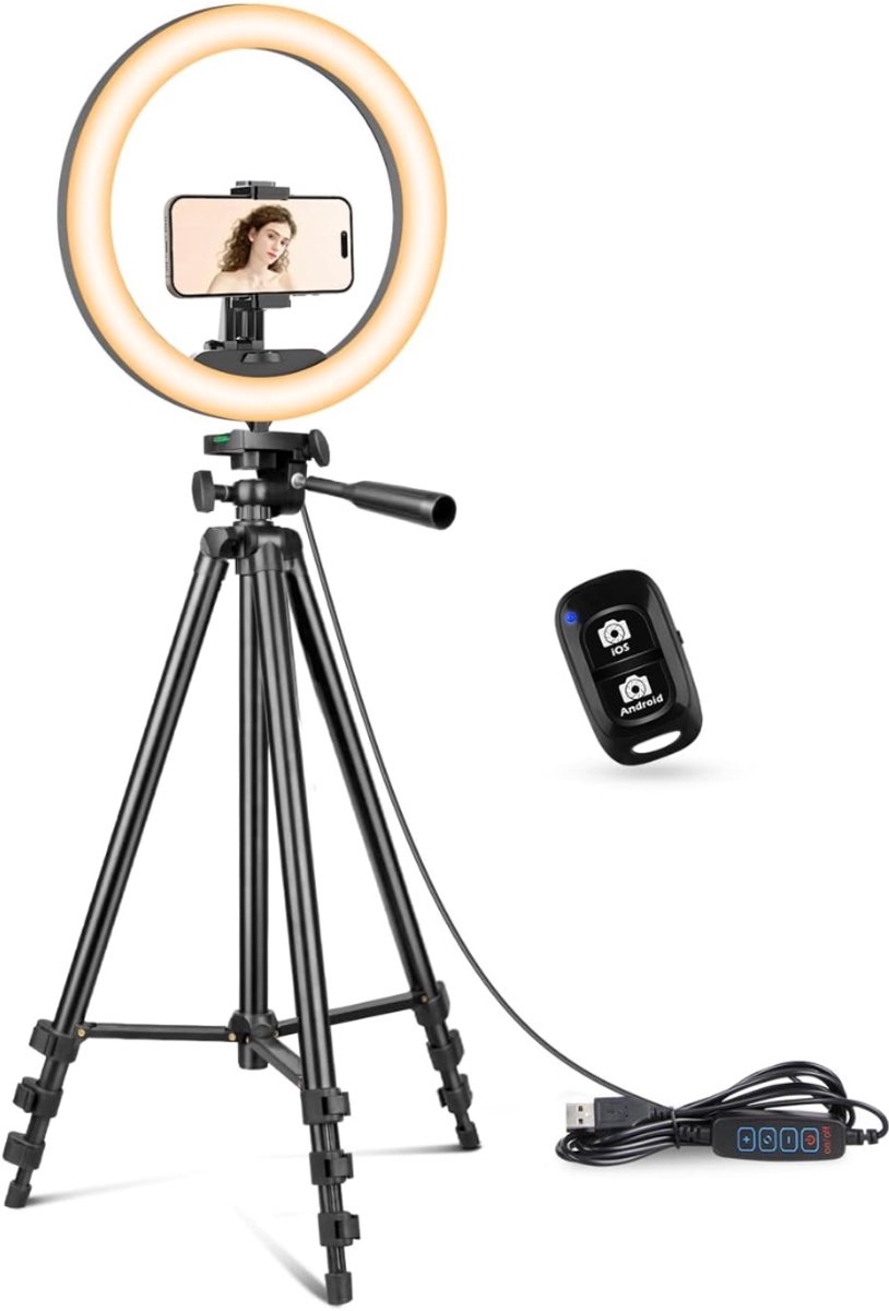 Zavio® Ringlamp met Statief - Ring Light - Verstelbaar - Led Verlichting