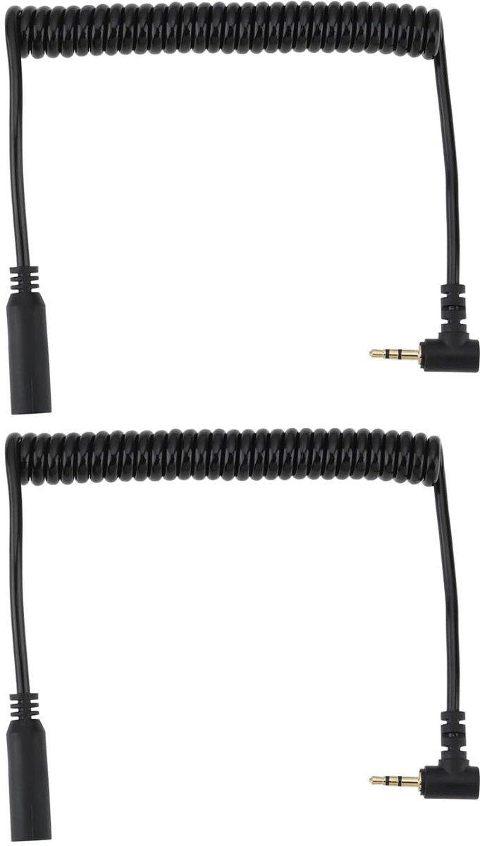 SnelShoppen - 2x 2.5mm TRS Audio Aux Kabel Stereo Audio Verlengkabel voor Camcorder Camera Hoofdtelefoon 90cm (Rechthoekige Stekker naar Vrouwelijk)