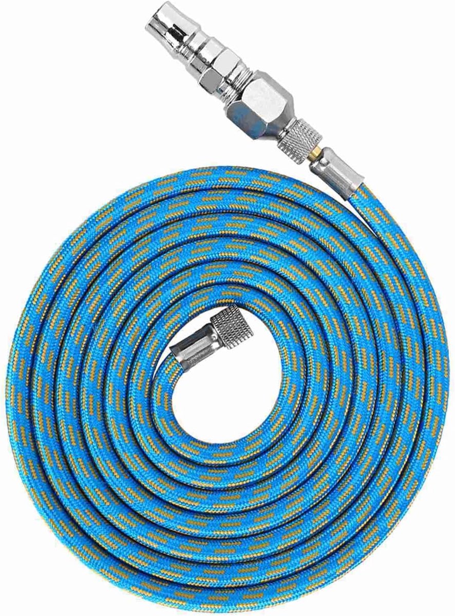 SnelShoppen - Nylon Geweven Airbrush Slang, Flexibel en Duurzaam met 1/8 Inch en 1/4 Inch Adapter voor Verbinding van Airbrushes naar Luchtcompressor