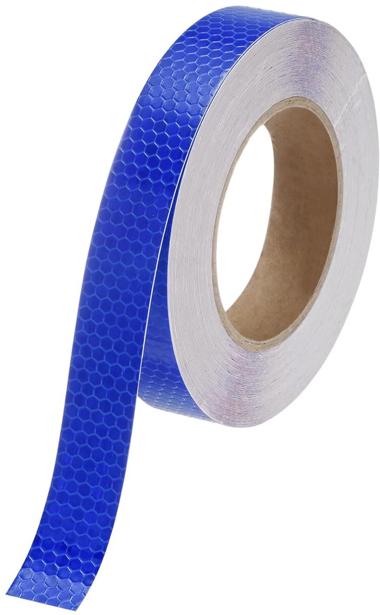 SnelShoppen - Reflecterende Plakband 2.5cm x 200cm, Lichtblauw met Sterren, Waterproof, Hoge Zichtbaarheid, Zelfklevend voor Trailers, Trucks, Kleding