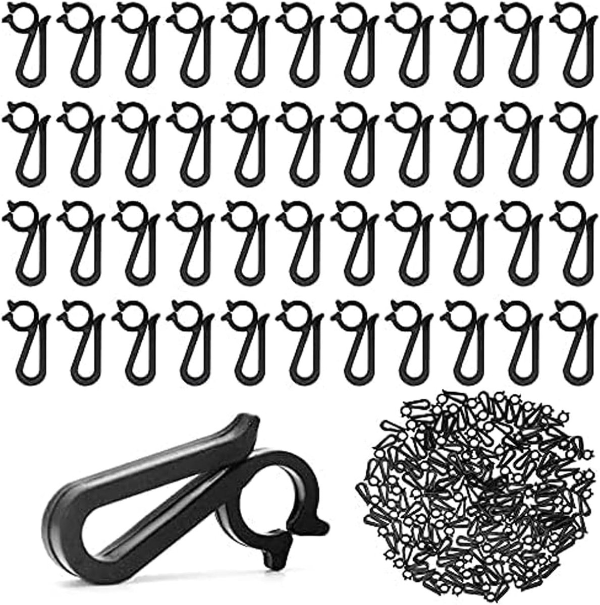 SnelShoppen - 60 Stuks Zwarte Goot Haakjes voor het Ophangen van Kerstverlichting, Feestverlichting Clips voor Goten en Dakpannen, Gootclips voor Icic