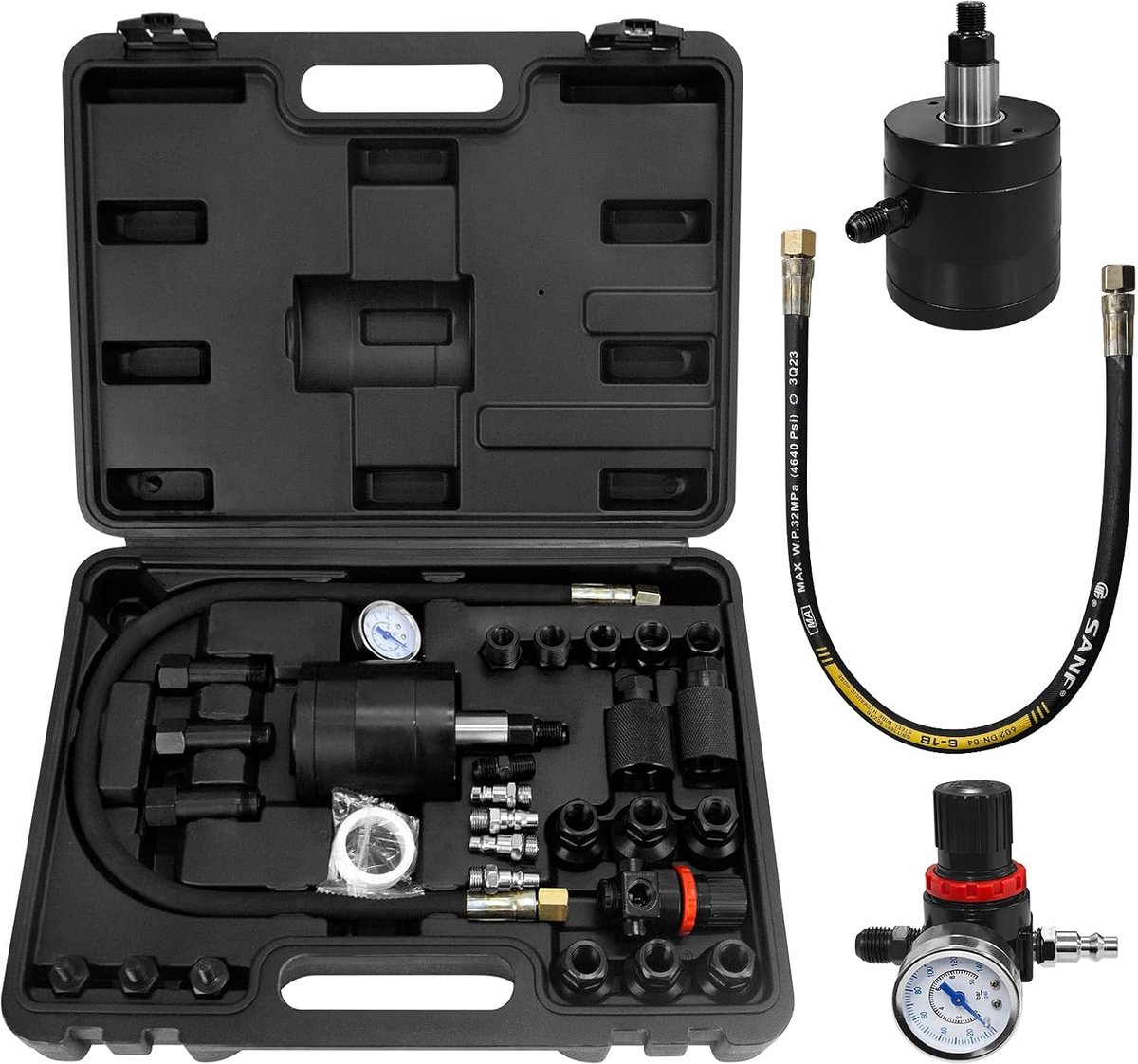 SnelShoppen - Pneumatische Injectortrekker met Drukmeter en Adapter, Diesel Injector Puller Set, Compressed Air Injector Puller voor Efficiënte Inject