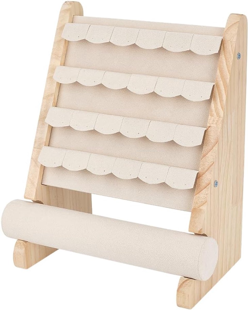 SnelShoppen - Oorbel opbergstandaard afneembaar sieradenorganizer voor commode - Ruimtebesparend 16,5 x 28,5 x 32,5 cm - Perfect voor grote oorbelcoll