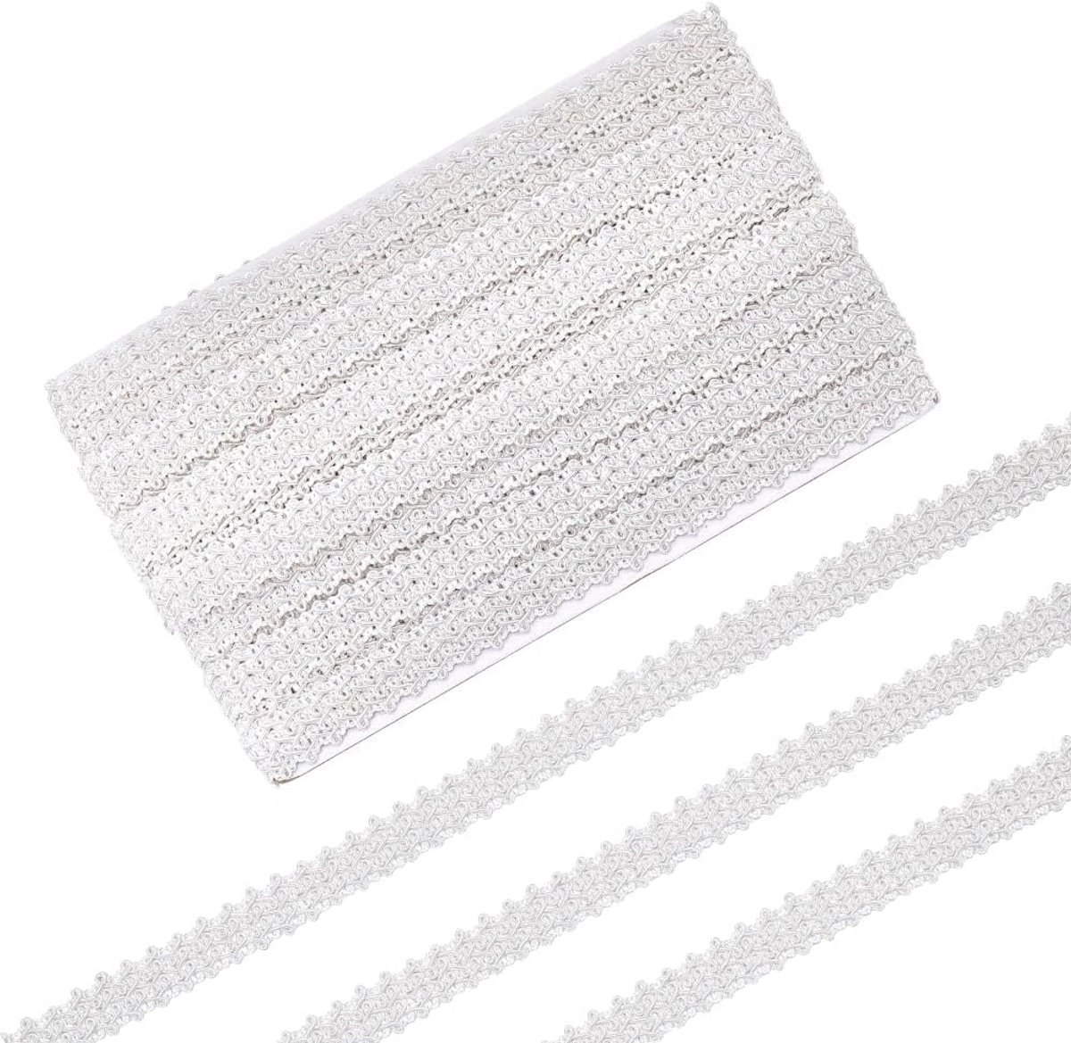 SnelShoppen - 11.5M Gimp Braid Handgemaakte Vlecht Trim Polyester Decoratieve Bekleding voor DIY Craft en Naaien, Grijs, Elegant en Veelzijdig voor Wo