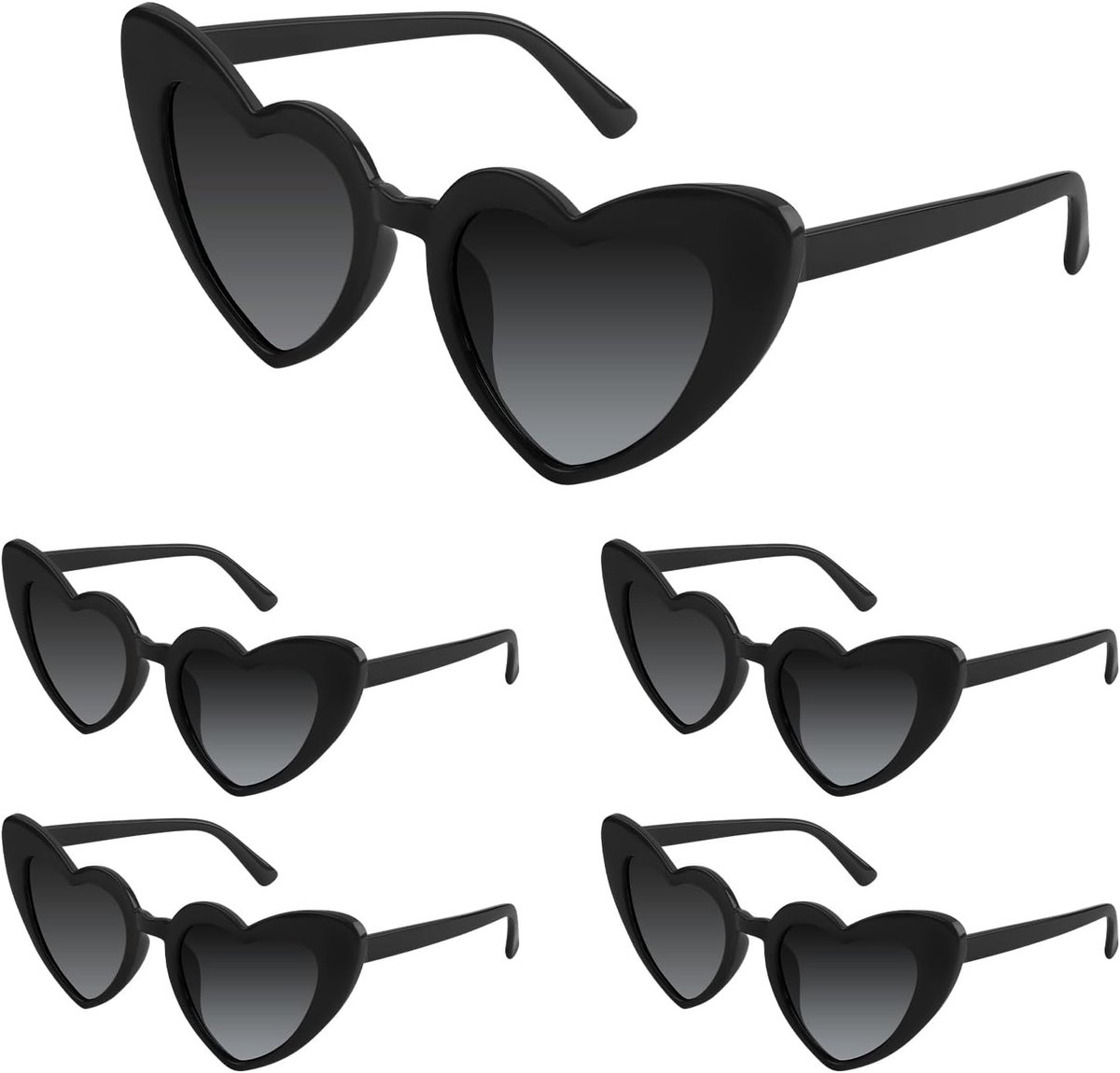 SnelShoppen - Heart Sunglasses - Vintage Hartvormige Zonnebrillen voor Bachelorette, Bruidsmeisjes, Feest, Accessoires, Roze, 1 Stuk
