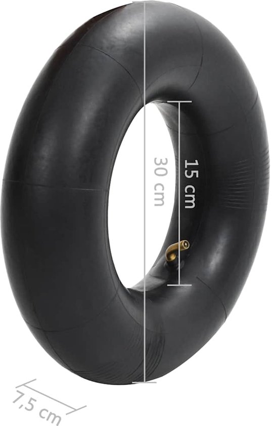 The Living Store Binnenbanden - 13x5.00-6 - Duurzaam - slijtvast rubber - Gebogen TR87 ventiel - 30 cm buitendiameter - 15 cm binnendiameter van The Living Store — afbeelding 3