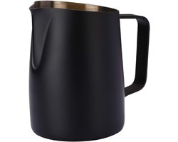 Professionele Melkkan voor Espresso en Latte Art - RVS Schuimkan 420ML Zwart voor Koffie Creaties