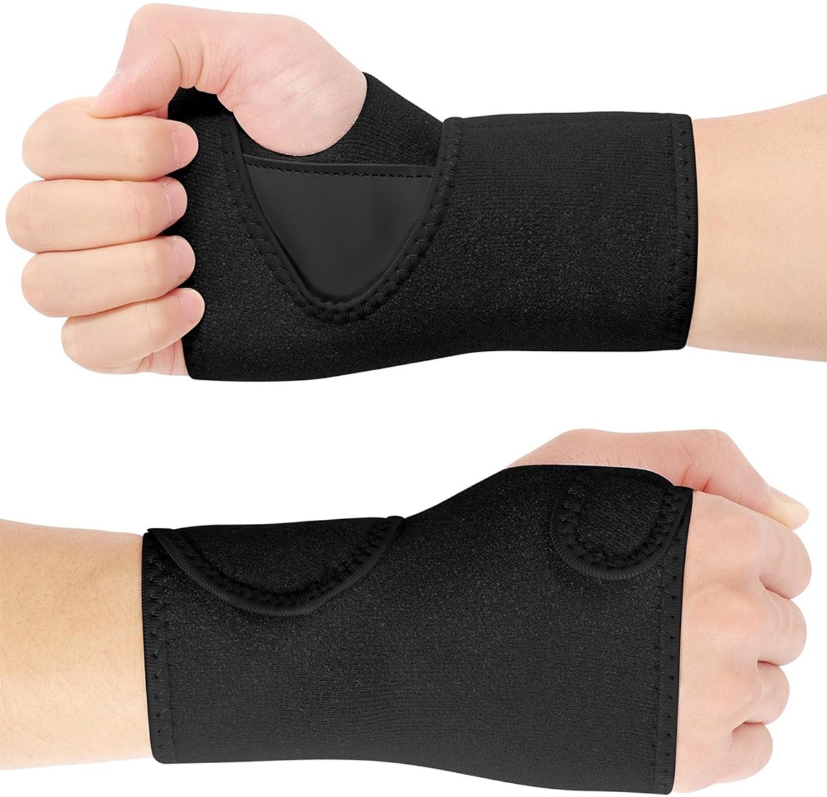 OUYLAF Polsbrace Set - Polsbrace - One Size - Een paar - polsbrace links - polsbrace rechts - Polsbeschermers - Zwart