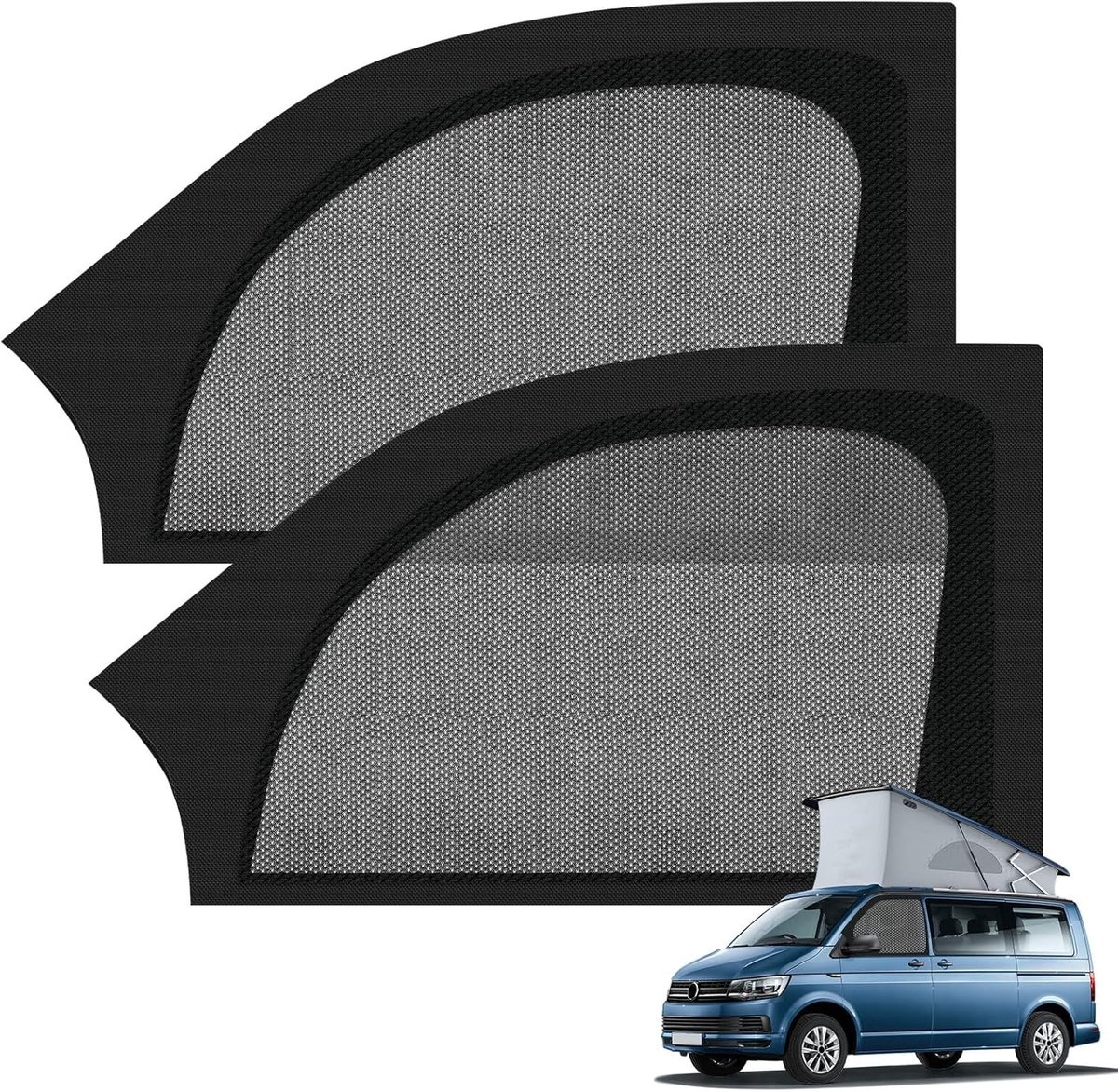 Vervangende Vliegenraam voor VW T5 T6 T6.1 California - Magnetisch Insectennet voor Voordeur - 2 Stuks - Ademend Mosquito Net voor Buiten en Kamperen