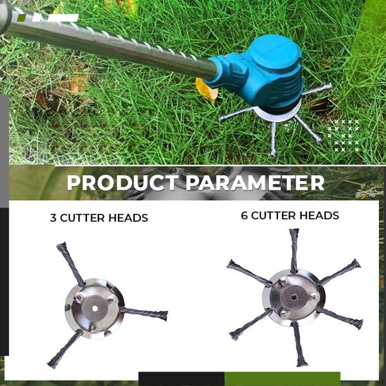 150 mm maaikop met 3 staaldraden (asgat 5,5 mm) - onkruidverwijderingsschijf van staaldraad voor bosmaaiers en elektrische trimmers (accessoire voor onkruidbestrijding en roestverwijdering) — afbeelding 2