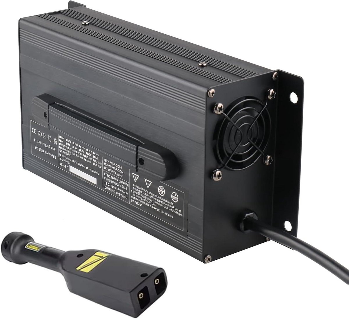 Accu Lader Golfkar - Golfkar Lader 48V - Golfkar Opladen - Intelligent Drie-Fase Laden - 1200W 20A - Zwart