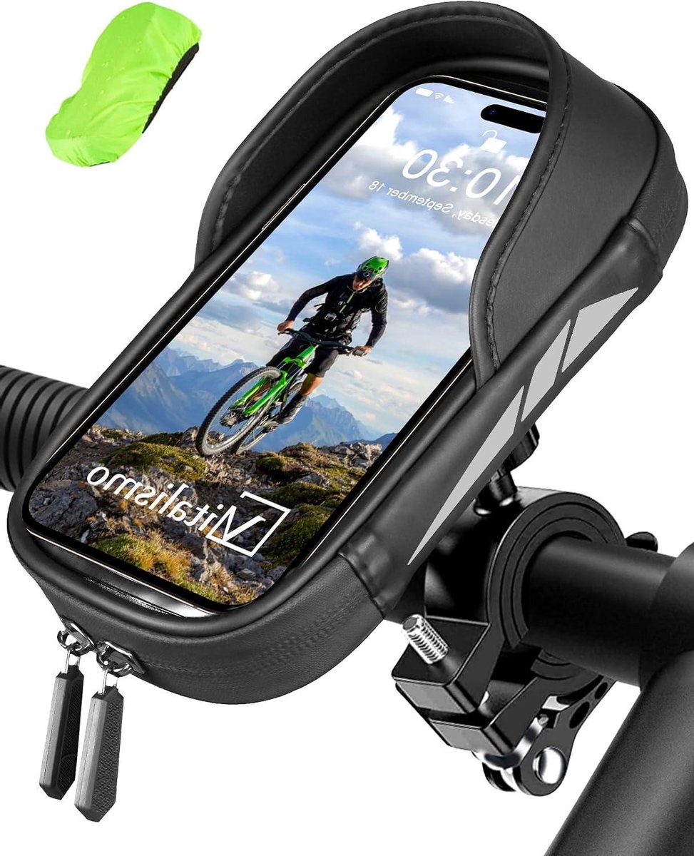 Fietsstuurtas Telefoonhouder - Fietstas Smartphone - Fietsen Navigeren - 360 Rotatie - Tot 7 inch - Zwart-grijs