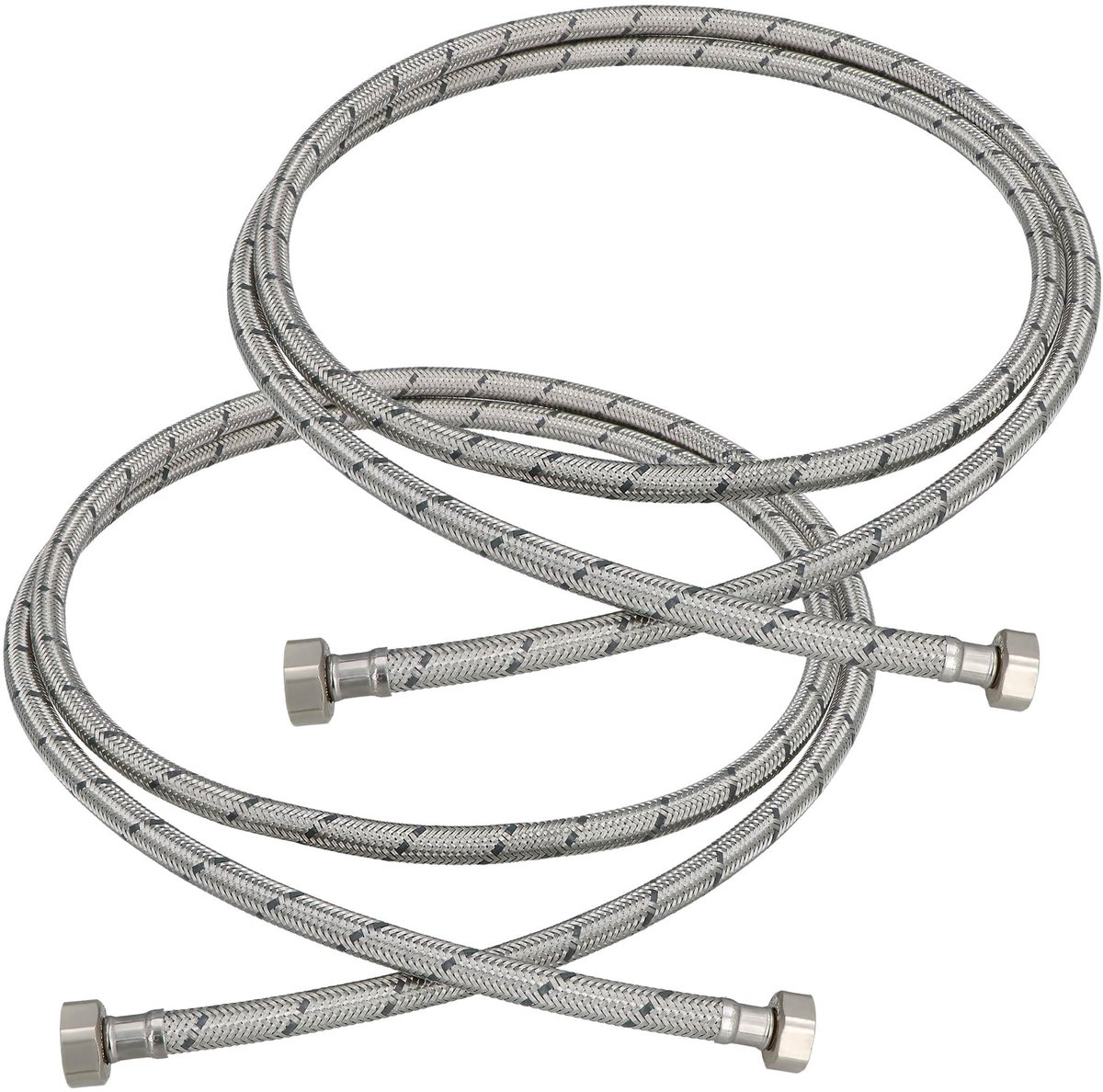 KOTARBAU® 2 Stuks - Flexibele Aansluitslang 1/2" x 1/2" - Flexibele Kraanslang 200 cm - Sanitaire Aansluitslang - Flexibele Verbindingsslang - Aansluitslang Armatuur - met Roestvrijstalen Vlechtwerk