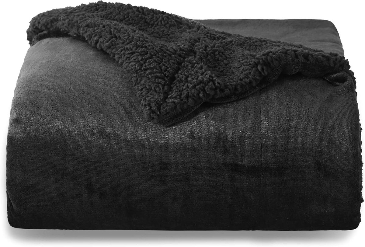 Sherpa Fleece Deken - Zijdezacht Plaid - Gezelligheid Verhogend - Dubbelzijdig Ontwerp - 150x200 cm - Grijs