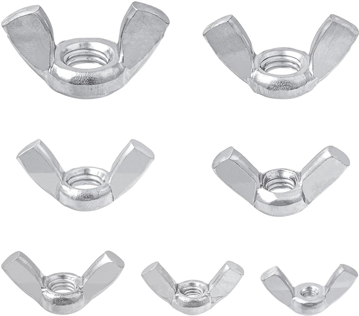 100pcs Ear Nuts, Wing Nuts, Stainless Steel, Nut, Wing Nut, Butterfly, M3, M4, M5, M6, M8, M10, M12, for Machinery - ShopVlot