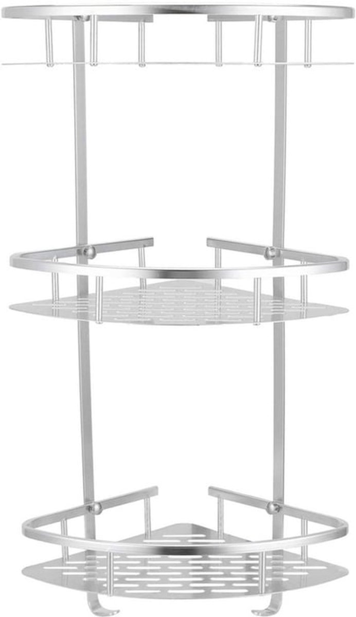 Hoek Douche Plank - Doucherek zonder boren - Aluminium - 3 Niveaus - Eenvoudige installatie - Duurzaam en elegant ontwerp