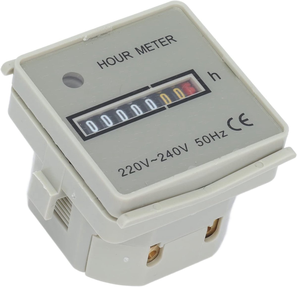SnelShoppen - Mechanische Urenmeter 220 240v, Nauwkeurige Elektrische Timer voor Sneeuwscooter, Grasmaaier, Marine, Urenmeter voor Diesel Motor, Gener