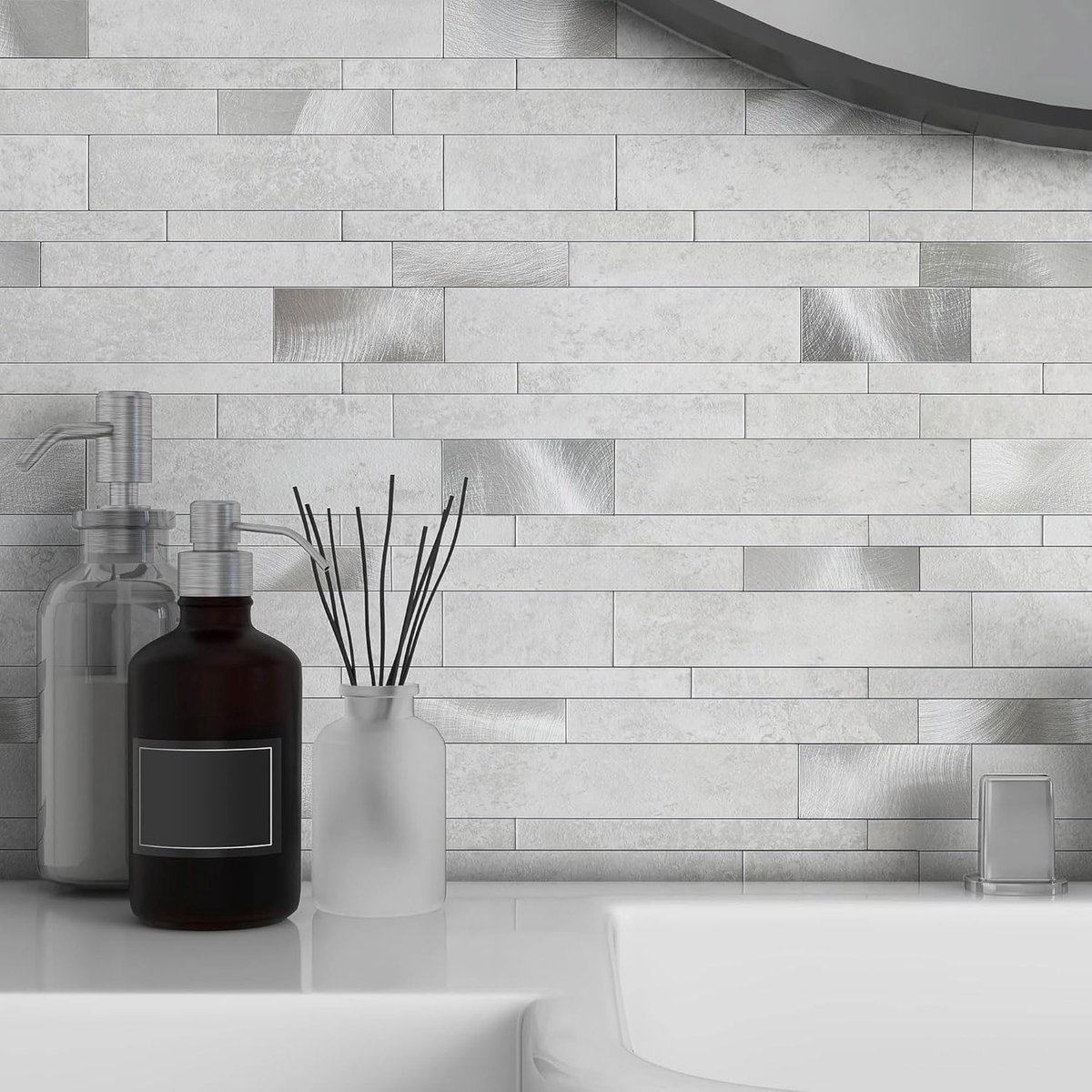 VAOVI Self Adhesive Wall Tiles Marble Tiles Kitchen 2# Grey 10pieces - ShopVlot