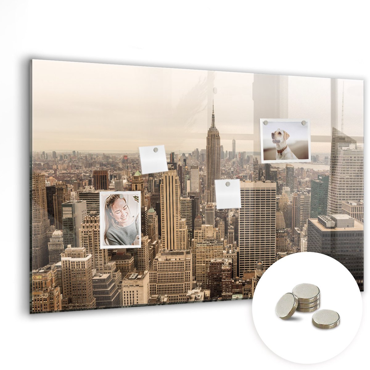 Coloray Glazen Magneetbord - Magnetisch Bord Specerijen op lepels - 90x60 cm - Bruin Magneetbord - Magnetic Board - Keuken Decoratie