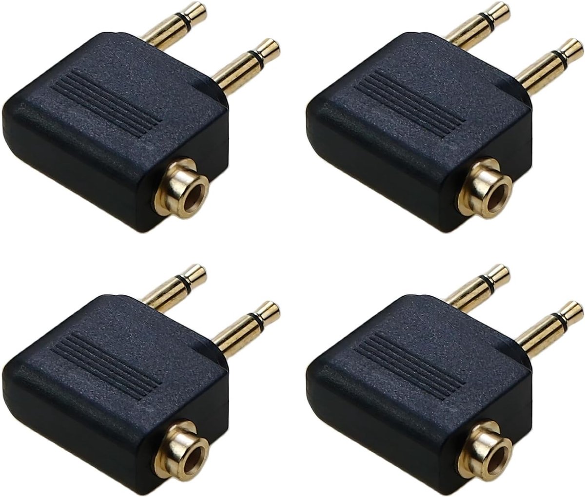 Hoofdtelefoonadapter set van 4 - Dual 3.5mm plug naar 3.5mm jack - Goudgeplateerd - ShopVlot