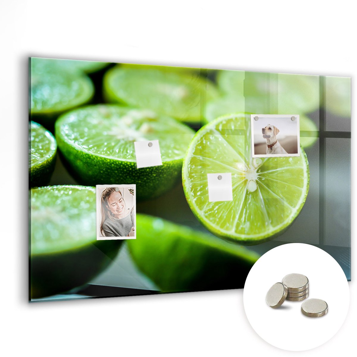 Coloray Glazen Magneetbord - Magnetisch Bord Illustratieve bergen - 90x60 cm - Groente Magneetbord - Magnetic Board - Woonkamer Decoratie