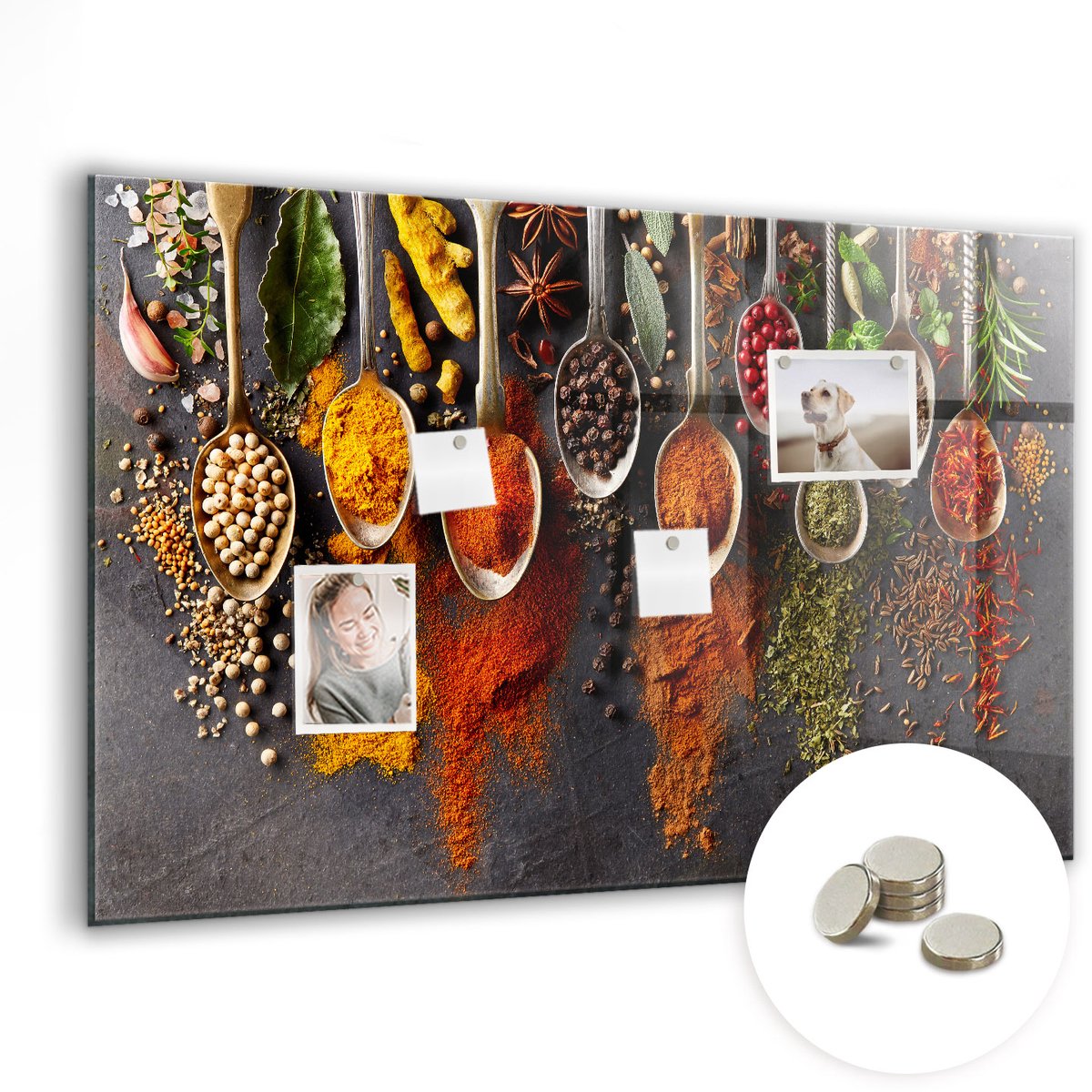 Coloray Glazen Magneetbord - Magnetisch Bord Lentebloemen - 90x60 cm - Veelkleurig Magneetbord - Magnetic Board - Woonkamer Decoratie